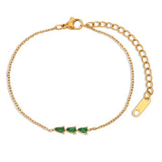 Zaina Crystal Bracelet - Green - 2